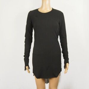 Runholdz Dip Germany Grunge Mesh Layered Long Sleeve Black Dress